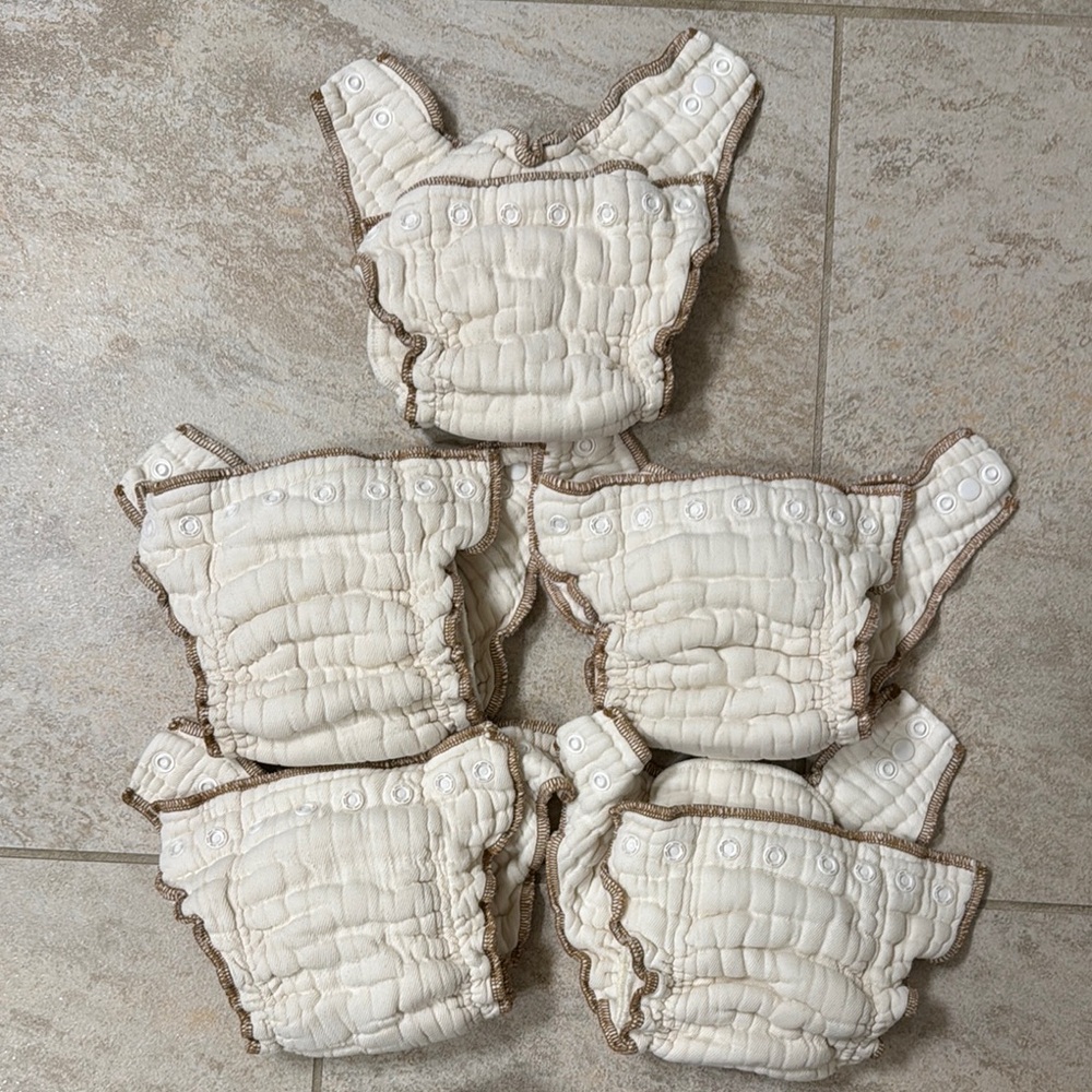 Cloth-eez Organic Unbleached Workhorse Cloth Diapers Size Large - Set of 5